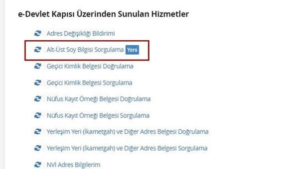 E Devlet'ten Soy Ağacı Sorgulama Yerine Nasıl Girilir?