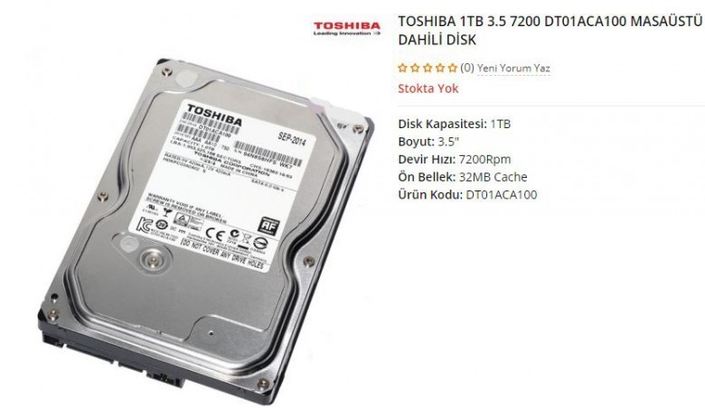 TOSHIBA 1TB 3.5 7200RPM