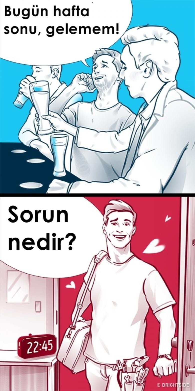 2. "Gelir misin?" dediğinizde gelmiyorsa arkadaş, saat farketmeksizin çıkıp geliyorsa size aşıktır!