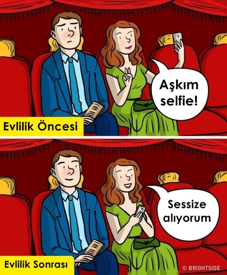 "Bakın biz sevgilim ile geziyoruz" evresinden, ağırbaşlı olma evresine...