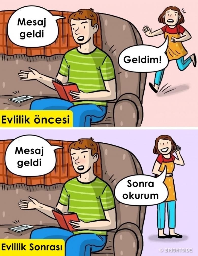 "Mesaj mı geldi? Sakın açma!"dan, "Amaan sonra okurum.."a..