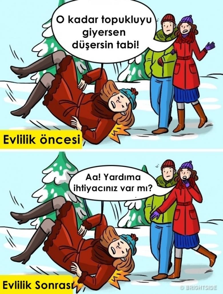 Bekarken her kadın bir rakiptir, fakat evlenince kıskançlık biraz yok mu oluyor ne?
