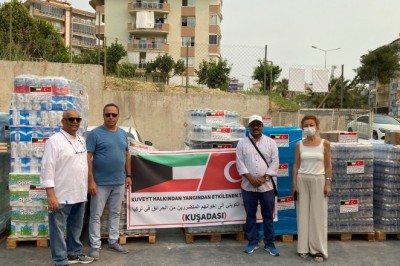 Kuveytlilerden yangın bölgesine yardım