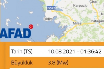 Kuşadası'nda 3.8 şiddetinde deprem