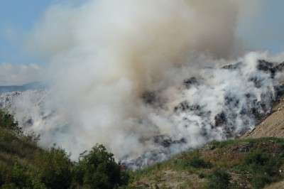 Karabük’te şehir çöplüğünde yangın