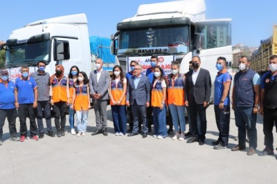 Niğde'den sel bölgesine 3 tır yardım yola çıktı